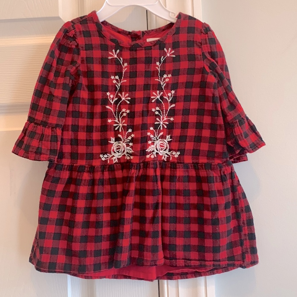 Gap buffalo check toddler girl top/ tunic - 18-24 mths